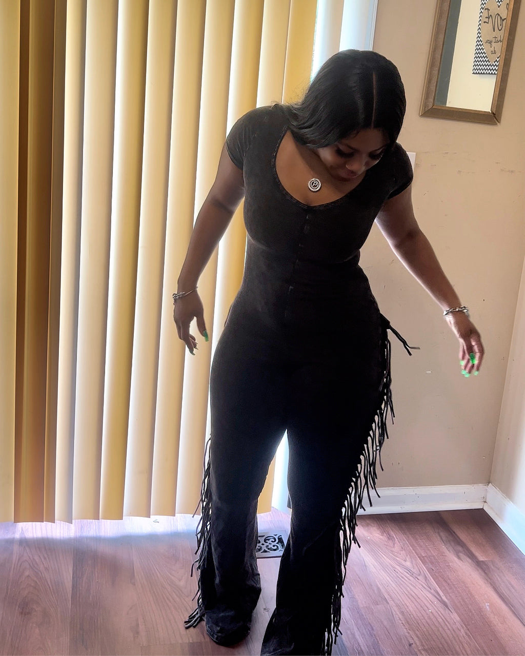 Fringe Jumper Black