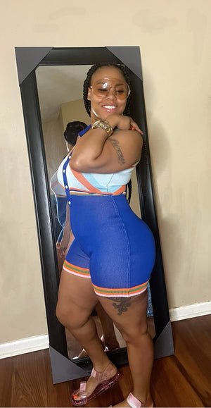 She’s Perfect Blue Sleeveless Romper